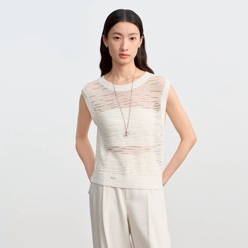 波紋鏤空肌理背心